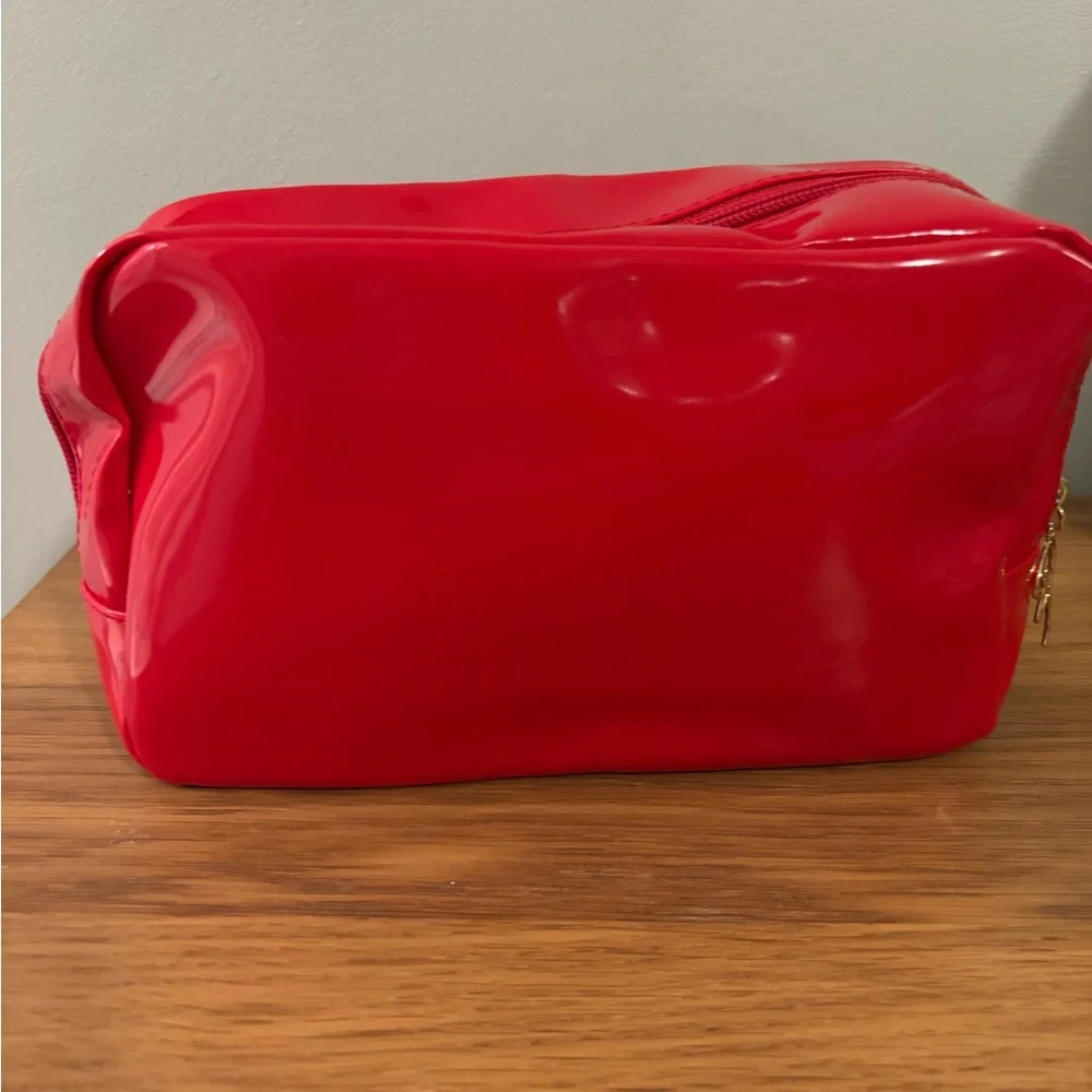 Christian LaCroix Rouge Glossy Red Pouch Makeup Bag Avon Approx 9”x 5”x3”
